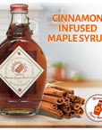 WANISH SUGAR BUSH 100 Pure Cinnamon Maple Syrup 8 oz Bottle  Rich Cinnamon Maple from Wisconsins Lush Northwoods  Ideal for Pancakes Waffles Baking  More