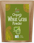 Jiva Organics Wheatgrass Juice Powder 12 Ounce Bulk Kraft Bag  from Whole Leaf  Rich in Fibers and Minerals NonGMO and Vegan