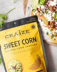 Craize Sweet Corn Crisps  Gluten Free Vegan Kosher Toasted Corn Crackers  6 pack 4 oz each