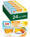 Dole Fruit Bowls Low Fat Peaches & Creme Parfait, Back To School, Gluten Free Healthy Snack, 4.3 Ounce (Pack of 24)