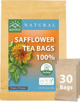 WANMAI29 Safflower Tea Bags 30Count Natural Sugar Free Drink Supports Vegan and Ketogenic Diets No Caffeine or Harsh Additives 100 Real Herb in Kraft Steeping Bag