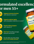 MegaFood Men's 55+ One Daily - Multivitamin for Men with Vitamin B12, Vitamin C, Vitamin D & Zinc - Optimal Aging & Immune Support Supplement - Vegetarian - Made Without 9 Food Allergens - 120 Tabs