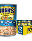 Bushs Best Canned Great Northern Beans 158 Oz Pack of 12