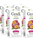 Ceres 100 All Natural Pure Fruit Juice Blend  Delicious Passion Fruit Edition  Rich in Vitamin C No Added Sugar or Preservatives Cholesterol Free Gluten Free  338 FL OZ Pack of 6