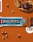 CLIF Builders - Chocolate Peanut Butter Flavor - Protein Bars - Gluten-Free - Non-GMO - Low Glycemic - 20g Protein - 2.4 oz. (12 Pack)