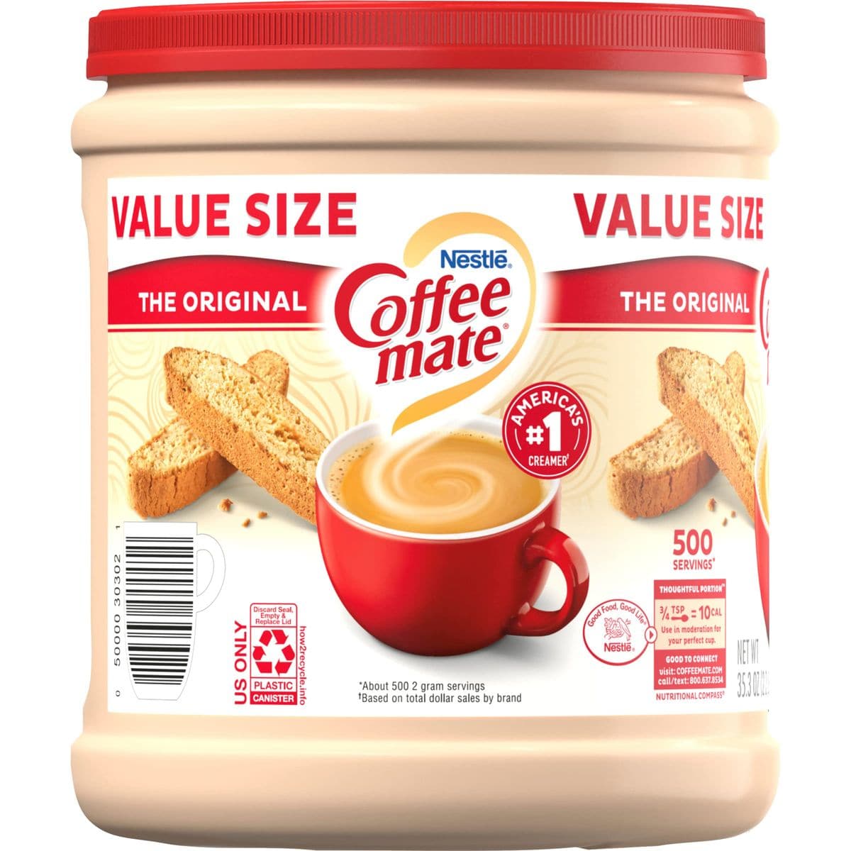 Coffee mate Original Powder Creamer 353 oz Canister Pack of 2 with By The Cup Stainless Steel Measuring Spoons