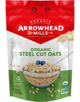 Arrowhead Mills Breakfast Variety 1 of each Steel Cut Oats and Bulgur Wheat USDA Organic NonGMO 24 oz Pack of 2 with By The Cup Cereal Bowl