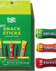 Bean Stalk Savory Vegan mini Snack Sticks  Assorted Flavors  Teriyaki  Smoked  Original