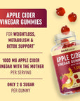 Organic Apple Cider Vinegar Gummies (60 Ct.) | Weight, Digestion, Detox, Immunity & Diet Support with ACV | With The Mother, Vitamin B6, B12 & Folate | Belly Fat Burner for Women & Men | Vegan, 500MG