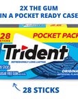 Trident Original Sugar Free Gum 6 Pocket Packs of 28 Pieces 168 Total Pieces28 Count Pack of 6