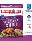 Bumble Bee Spicy Thai Chili Seasoned Tuna 25 oz Pouches Pack of 12  Ready to Eat  Wild Caught Tuna Pouch  15g Protein per Serving  Gluten Free