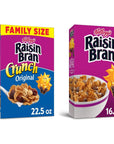 Kellogg's Raisin Bran Breakfast Cereal, Original & Crunch Variety Pack, Made with Real Fruit, Bulk Pantry Staples, 42.1oz Case (2 Boxes)