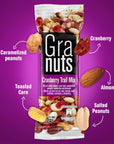 Granuts Cranberry Trail Mix  Caramelized Peanuts  Crunchy Corn Nuts  Almonds  Soft Cranberries  Salty  Sweet Flavors  OntheGo Snack  176 Oz 12 Inner Packs