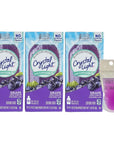 Crystal Light Grape Sugar Free On The Go Energy Packets With Caffeine 10 Low Calorie Packets Per Box Pack of 3 Boxes Bundle with Drink Pouch and Straw