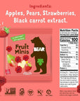 BEAR Real Fruit Snack Minis, Strawberry – (Pack of 18) 0.7 Oz