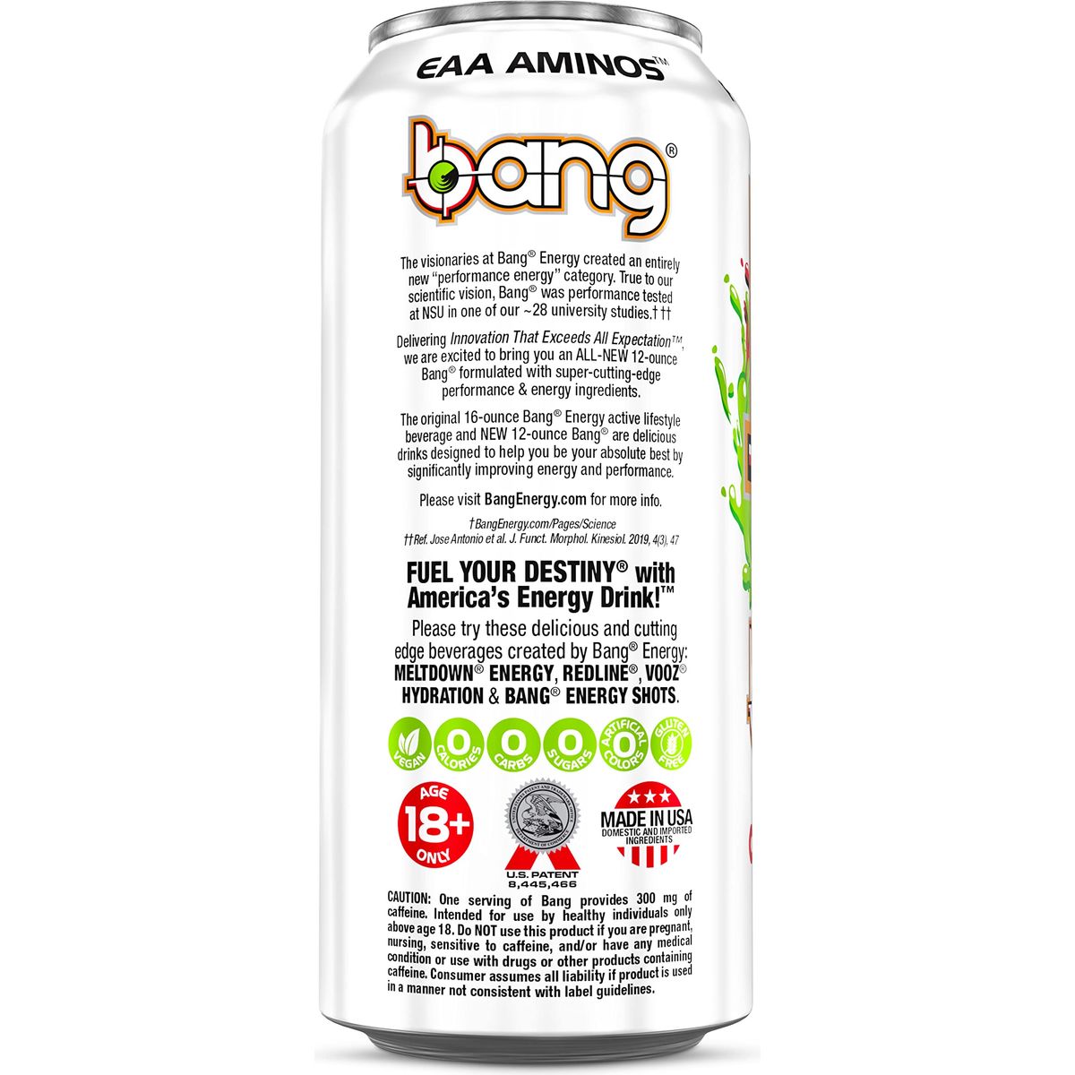 Bang Candy Apple Crisp Energy Drink 0 Calories Sugar Free 16 Fl Oz Pack of 12