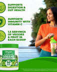 Orgain Supreme Greens Powder with 25 Organic Greens 50 Superfoods 1 Billion Probiotics and Adaptogens Vegan Greens for Gut Health and Immune Support 15 Servings of Fruit and Veggies Green Apple