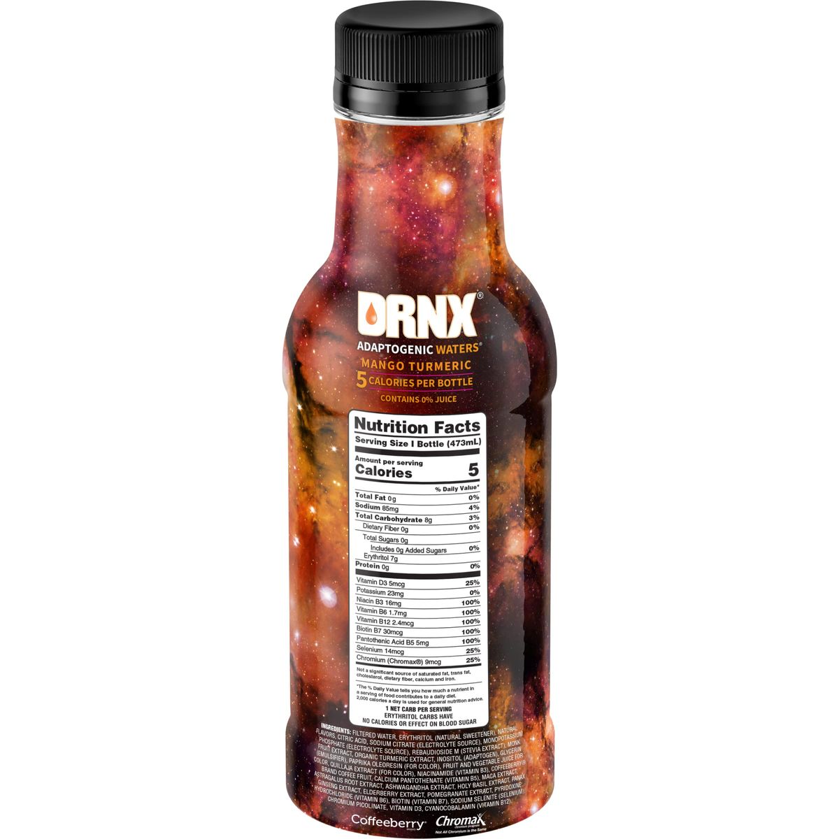 DRNX 12 Pack Adaptogenic Waters Complete Hydration Enhanced Beverage  Zero Sugar  5 Calories  Super Herbs B  D Vitamins Antioxidants Keto Friendly All Natural Mango Turmeric