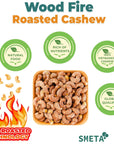 Hansia Wood Fire Roasted Cashew Oilfree Snack Whole Roasted Cashew With Skin Superfood Good Source of Magnesium  Natural Fiber Protein Vitamin and Iron Gift Giving Roasted Cashew 1 Pound Pack of 1