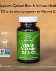 MRM Nuturition Vegan Vitamin D3 & K2 | Bone + Immune Health | Made from lichens | Supports Calcium Absorption | Vegan + Vegetarian Friendly | 60 Servings