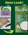 Pacific Foods Unsweetened Vanilla Hemp Milk Plant Based Milk 32 oz Carton