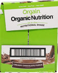 ORGAIN Chocolate Fudge Nutritional Shake11 Fl oz Pack of 12