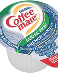 Nestle Coffee mate Coffee Creamer Sugar Free French Vanilla Liquid Creamer Singles Non Dairy No Refrigeration Box of 50 Singles