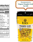 Eden Organic Pumpkin Seeds Dry Roasted and Lightly Salted 4 oz 6Pack