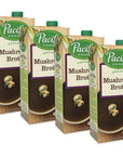 Pacific Foods Organic Mushroom Broth, 32-Ounce Carton (Pack of 4)