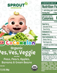 CoComelon Sprout Organic Baby Food, Toddler Pouches, Yes, Yes, Veggie, Fruits, Grains, 3.5 Oz(Pack of 12)