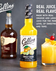 Collins Sweet and Sour Mix Made With Real Orange and Lemon Juice Classic Cocktail Recipe Ingredient Home Bar Accessories Cocktail Mixers 32 fl oz