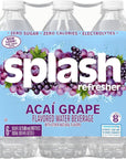 Splash Refresher Acai Grape Flavored Water 169 Fl Oz Plastic Bottle Pack of 6