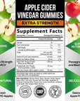 Vegan Apple Cider Vinegar Gummies | Max Strength 1000mg | ACV Supplement Gummy for Adults, Supports Healthy Digestion, Metabolism, Natural Apple Flavor with Mother, Gluten Free, Non-GMO - 60 Gummies