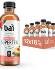 Bai Iced Tea Narino Peach Antioxidant Infused Supertea Crafted with Real Tea Black Tea White Tea 18 Fluid Ounce Bottles 12 count