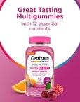 Centrum MultiGummies Multi+ Beauty Dual Action Multivitamin, Specially Designed with Biotin for Healthy Hair, Skin and Nails, Cherry/Berry/Orange Flavors - 100 Count