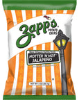 Zapp’s New Orleans Kettle-Style Potato Chips Hotter ‘n Hot Jalapeno Flavor (2 oz Bags, 25 Count) – Crunchy Chips with a Spicy Kick – Perfect On-The-Go, Gluten Free Snack