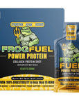 Frog Fuel Power Regular Complete Protein Shot, 15g Protein Nano-Hydrolyzed Grass Fed Collagen, Post Workout, Gluten Free, Fat & Sugar Free, 22 Amino Acids, 0 Carbs, Berry, 1 oz Packets, 24 Pack