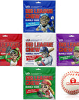 Big League Chew Gum Variety Pack  Original Grape Strawberry Watermelon and Blue Raspberry  1 Pouch of Each  Fun Baseball Snacks For Parties Teams and Kids  With WhataBundle Foam Baseball