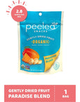 Peeled Snacks Organic Dried Fruit, Paradise Blend with Dried Mango, Pineapple and Banana, 2.8 oz. - Healthy, Vegan Snacks for On-the-Go, Lunch and More