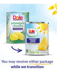 Dole Canned Fruit Pineapple Chunks in Heavy Syrup Gluten Free Pantry Staples 20 Oz 12 Count Packaging May Vary