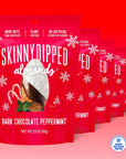 SkinnyDipped Dark Chocolate Peppermint Almonds, Healthy Snack, Plant Protein, Gluten Free, 3.5 oz Resealable Bags, Pack of 5