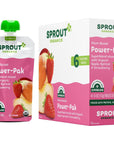 Sprout Organic Baby Food, Stage 4 Toddler Pouches, Apple Apricot & Strawberry Power Pak, 4 Oz, Pack of 12