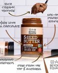 BEYOND THE EQUATOR 5 Seed Butter [Chocolate] - Sunflower Seed, Chia Seed, Flax Seed, Pumpkin Seed, Hemp Hearts Seed. No Peanuts & Tree Nuts. Allergy-Friendly Peanut Butter Alternative - 16 oz (1 Pack)