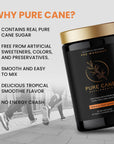 Pure Cane Natural Pre Workout Powder for Men & Women - No Artificial Sweeteners, Sweetend With Natural Pure Cane Sugar- Tropical Fruit Smoothie