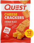 Quest Nutrition Cheese Crackers, Cheddar Blast, High Protein, Low Carb, Made with Real Cheese, 12 Count (1.06 oz bags)