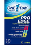 One A Day Men’s Pro Edge Multivitamin, Supplement with Vitamin A, Vitamin C, Vitamin D, Vitamin E and Zinc for Immune Health Support* and Magnesium for Healthy Muscle Function, Tablet 50 Count