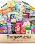 GLUTEN FREE and VEGAN DAIRY and FIG FREE Healthy Snacks Care Package 25 Ct Cookies Bars Chips Fruit Nuts Trail Mix Gift Box Sampler Office Variety College Student Care Package Gift Basket Alternative