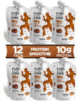 Fuel for Fire Protein Smoothie Pouch  Coffee 12Pack  Healthy Snack  Recovery  No Sugar Added Dietitian Approved  Functional Fruit Smoothies  Gluten Free 70mg Caffeine 45oz pouches