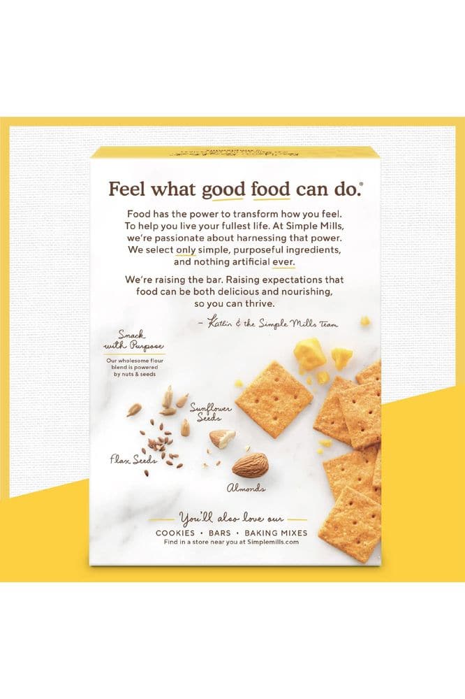 Simple Mills Almond Flour Crackers, Farmhouse Cheddar - Gluten Free, Healthy Snacks, 4.25 Ounce (Pack of 1)