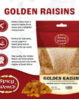 Spicy World Golden Raisins 2 LB Bulk Bag  Sweet  Seedless Sultanas from South Africa   Perfectly Dried for Natural Sweetness  Ideal Dried Fruit Snack  For Baking  More  No Added Sugar